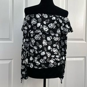 Black & White Floral Blouse
